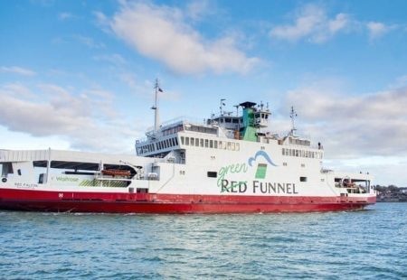 Picture of a Red Funnel ferry at sea